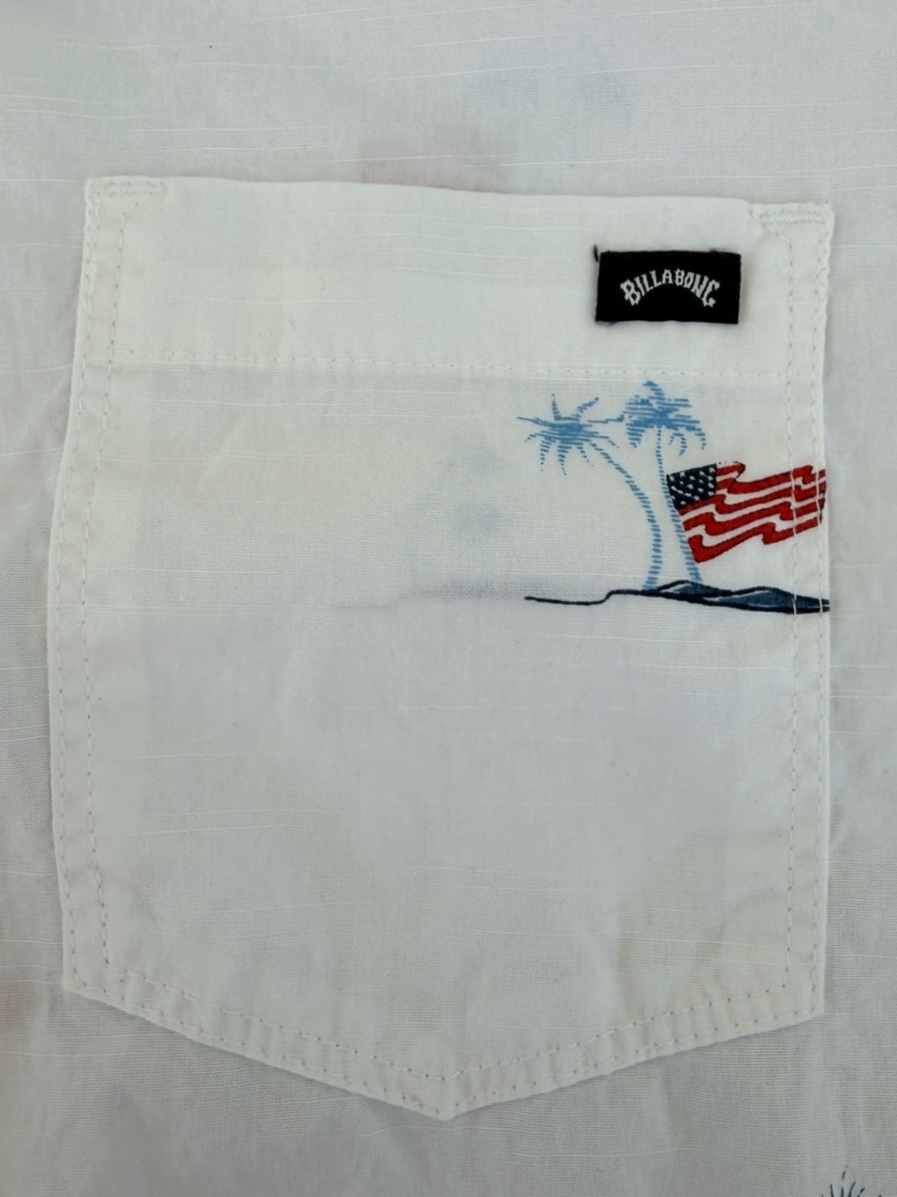 Billabong‎ Button Down Shirt Mens Small Tropical USA Patriotic 4th of July Flag - Picture 5 of 8